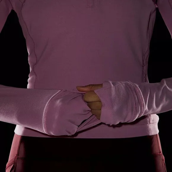 It's Rulu Run Cropped 1/2 Zip (Pink Taupe) - Picture 6 of 10